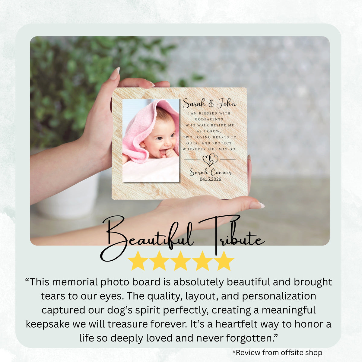 Baptism Gift, Personalized Godparent Photo Board, Custom Godparent Picture Board, Faith Keepsake Gift, Godparent Proposal Unique Photo Decor personalized photo board — image 8 of 13