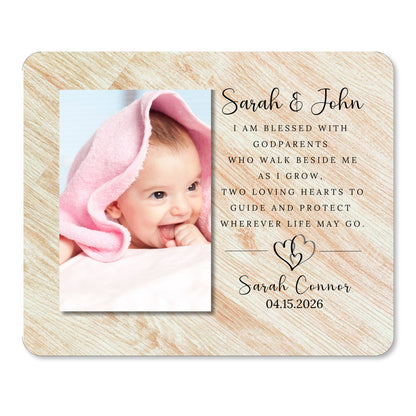Baptism Gift, Personalized Godparent Photo Board, Custom Godparent Picture Board, Faith Keepsake Gift, Godparent Proposal Unique Photo Decor personalized photo board — image 1 of 13