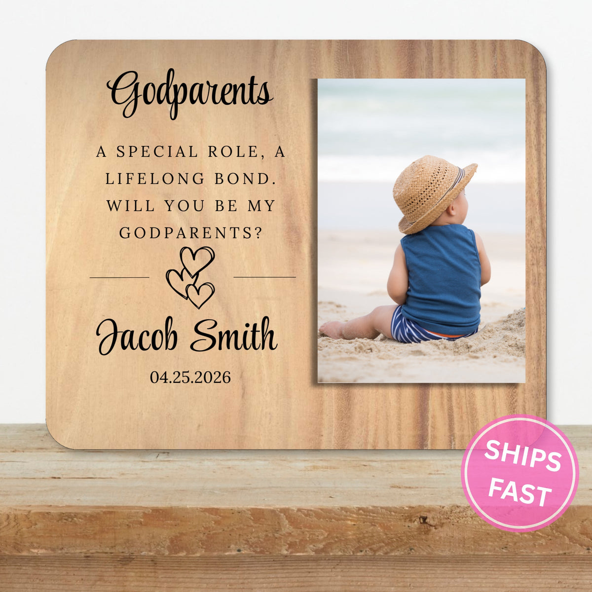 Godparent Proposal, Personalized Godparent Photo Board, Custom Godparent Picture Board, Faith Keepsake Gift, Godparent Proposal Custom Gift personalized photo board — image 2 of 13