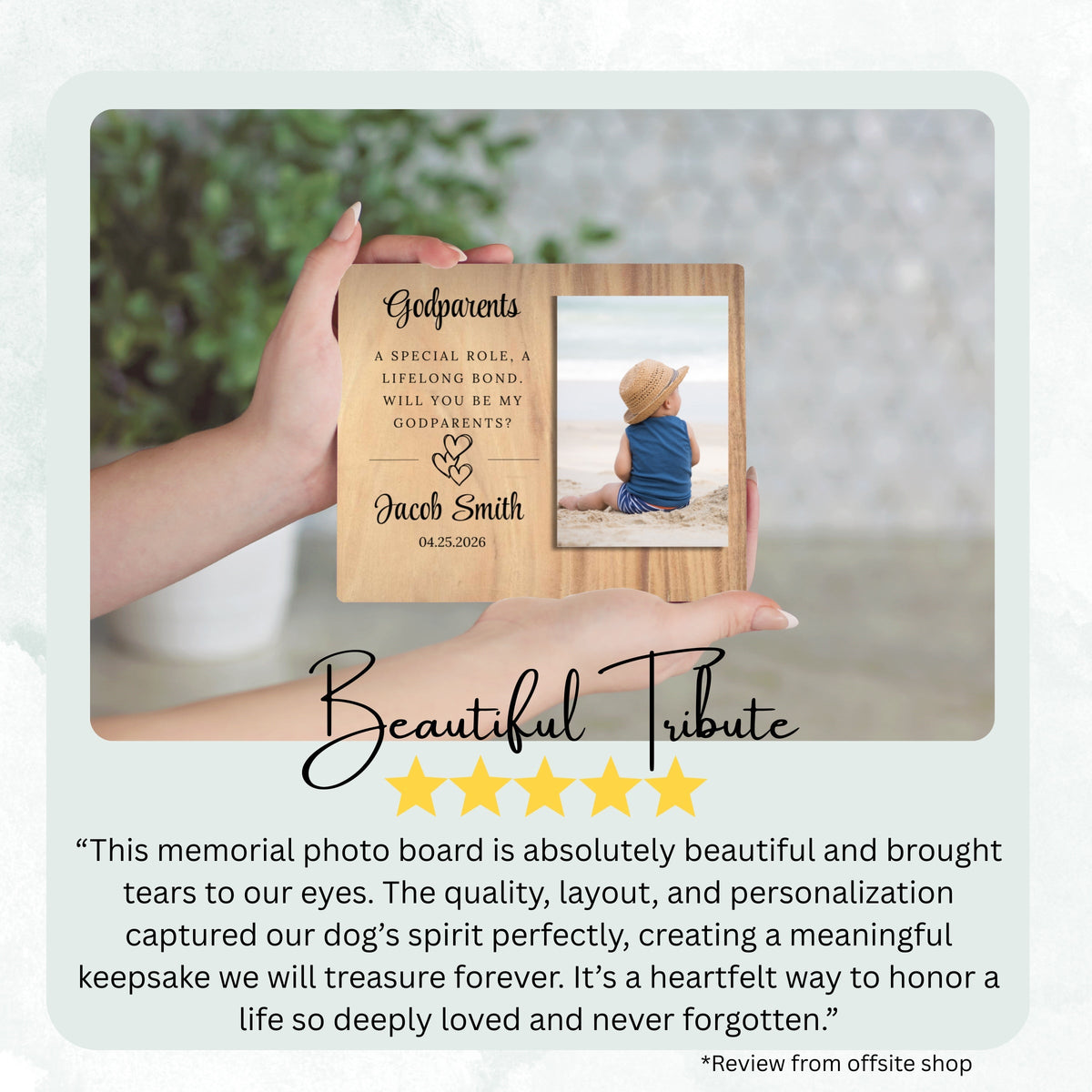Godparent Proposal, Personalized Godparent Photo Board, Custom Godparent Picture Board, Faith Keepsake Gift, Godparent Proposal Custom Gift personalized photo board — image 8 of 13