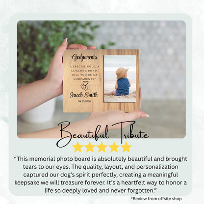 Godparent Proposal, Personalized Godparent Photo Board, Custom Godparent Picture Board, Faith Keepsake Gift, Godparent Proposal Custom Gift personalized photo board — image 8 of 13