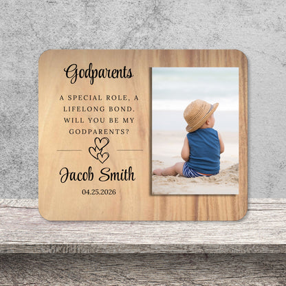 Godparent Proposal, Personalized Godparent Photo Board, Custom Godparent Picture Board, Faith Keepsake Gift, Godparent Proposal Custom Gift personalized photo board — image 12 of 13