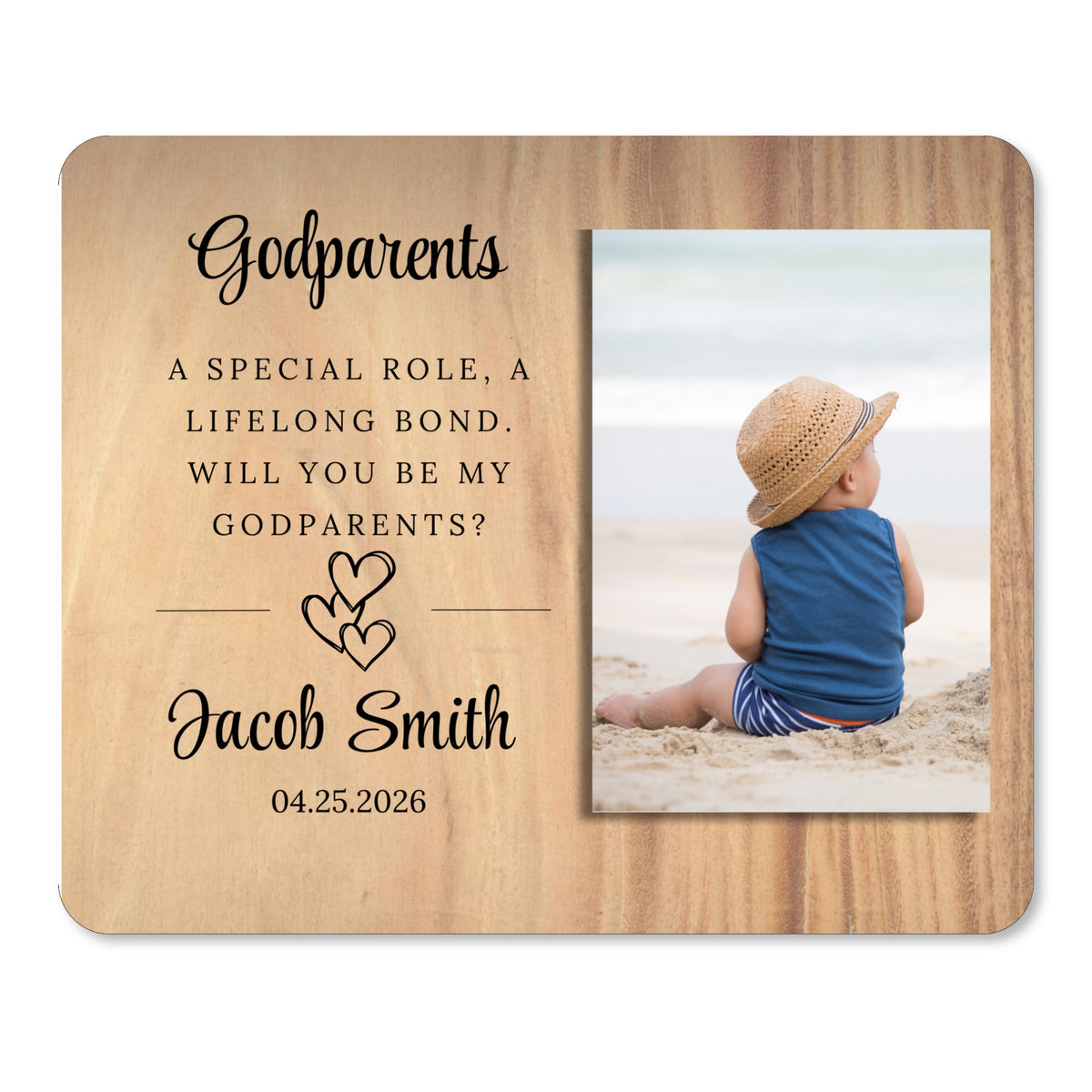 Godparent Proposal, Personalized Godparent Photo Board, Custom Godparent Picture Board, Faith Keepsake Gift, Godparent Proposal Custom Gift personalized photo board — image 1 of 13