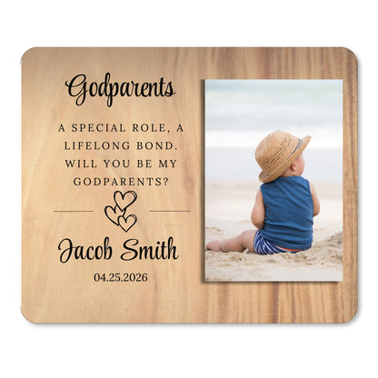 Godparent Proposal, Personalized Godparent Photo Board, Custom Godparent Picture Board, Faith Keepsake Gift, Godparent Proposal Custom Gift personalized photo board — image 1 of 13