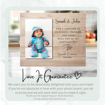 Godfather Gift, Personalized Godparent Photo Board, Custom Godparent Picture Board, Faith Keepsake Gift, Godparent Proposal Custom Gift personalized photo board — image 6 of 13