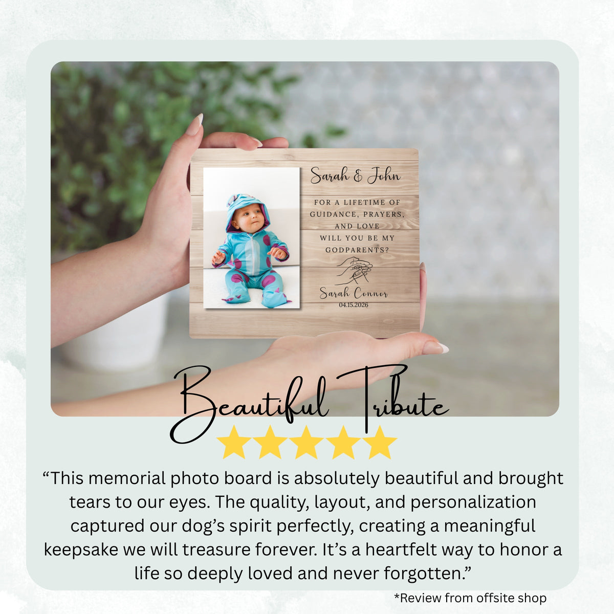 Godfather Gift, Personalized Godparent Photo Board, Custom Godparent Picture Board, Faith Keepsake Gift, Godparent Proposal Custom Gift personalized photo board — image 8 of 13