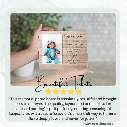Godfather Gift, Personalized Godparent Photo Board, Custom Godparent Picture Board, Faith Keepsake Gift, Godparent Proposal Custom Gift personalized photo board — image 8 of 13