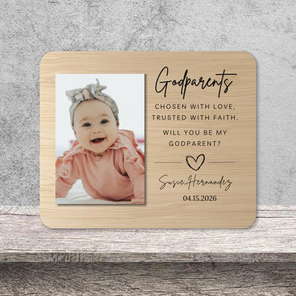 Godfather Gift, Personalized Godparent Photo Board, Custom Godparent Picture Board, Faith Keepsake Gift, Godparent Proposal Custom Gift personalized photo board — image 9 of 13