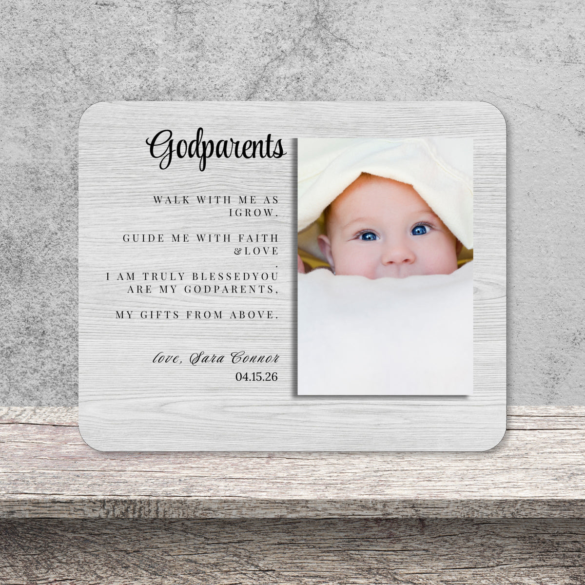 Godfather Gift, Personalized Godparent Photo Board, Custom Godparent Picture Board, Faith Keepsake Gift, Godparent Proposal Custom Gift personalized photo board — image 10 of 13