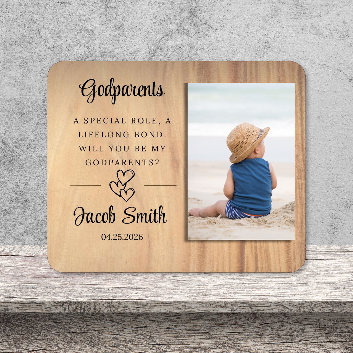 Godfather Gift, Personalized Godparent Photo Board, Custom Godparent Picture Board, Faith Keepsake Gift, Godparent Proposal Custom Gift personalized photo board — image 12 of 13