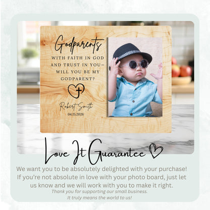 Faith Keepsake, Personalized Godparent Photo Board, Custom Godparent Picture Board, Faith Keepsake Gift, Godparent Proposal Custom Gift personalized photo board — image 6 of 13