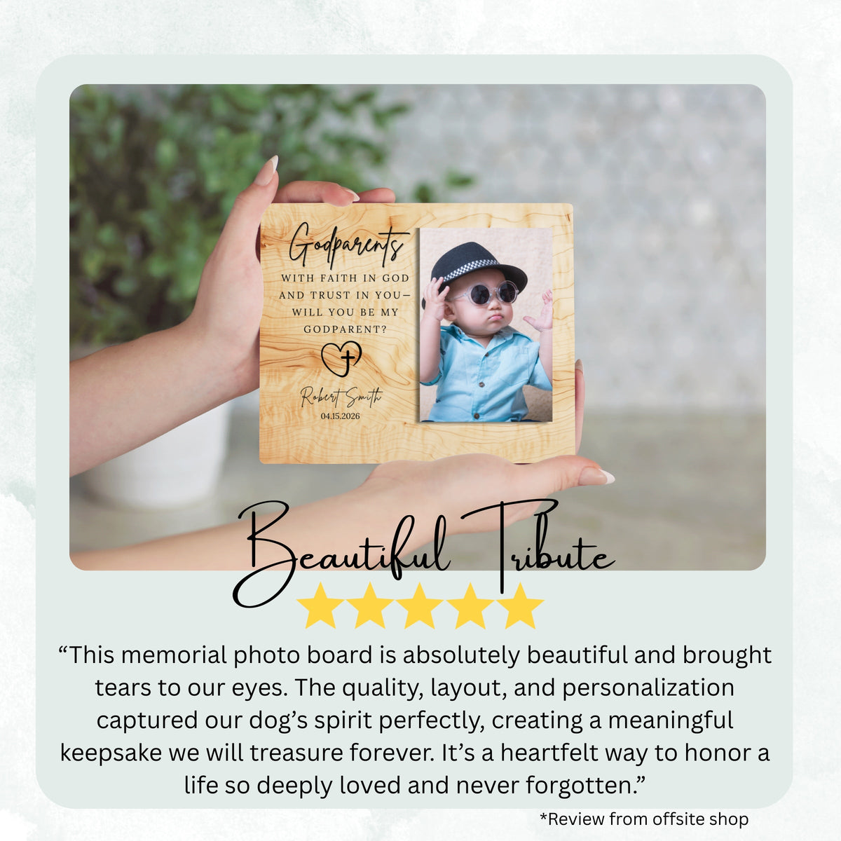 Faith Keepsake, Personalized Godparent Photo Board, Custom Godparent Picture Board, Faith Keepsake Gift, Godparent Proposal Custom Gift personalized photo board — image 8 of 13