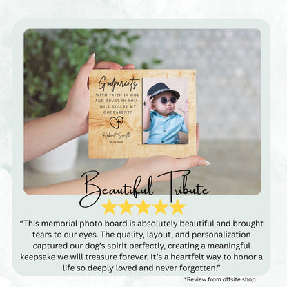 Faith Keepsake, Personalized Godparent Photo Board, Custom Godparent Picture Board, Faith Keepsake Gift, Godparent Proposal Custom Gift personalized photo board — image 8 of 13