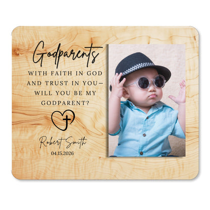 Faith Keepsake, Personalized Godparent Photo Board, Custom Godparent Picture Board, Faith Keepsake Gift, Godparent Proposal Custom Gift personalized photo board — image 1 of 13