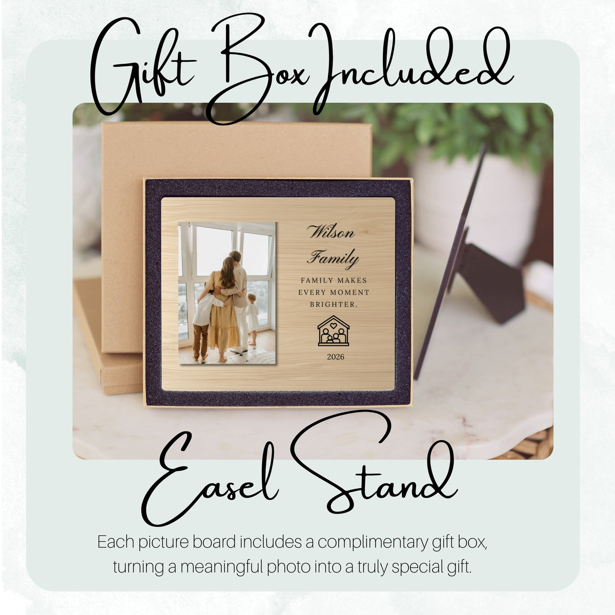 Family Gift, Personalized Family Photo Board, Custom Family Picture Board, Memory Photo Board, Family Keepsake Personalized Photo Gift personalized photo board — image 5 of 13