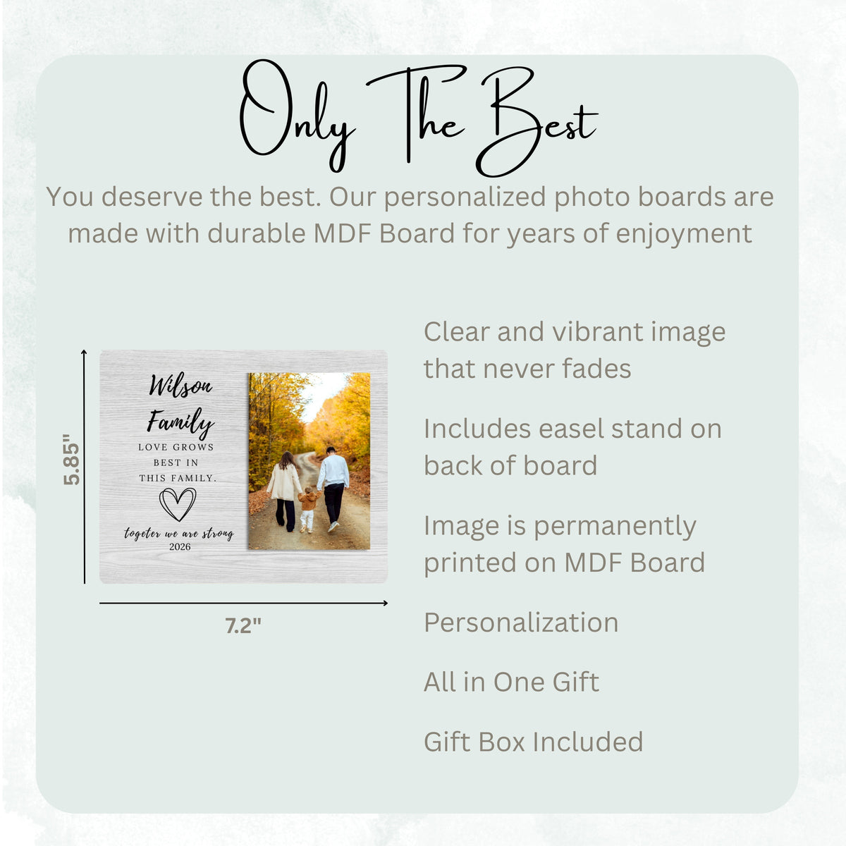 Family Keepsake, Personalized Family Photo Board, Custom Family Picture Board, Photo Gift, Family Keepsake Personalized Photo Gift personalized photo board — image 7 of 13