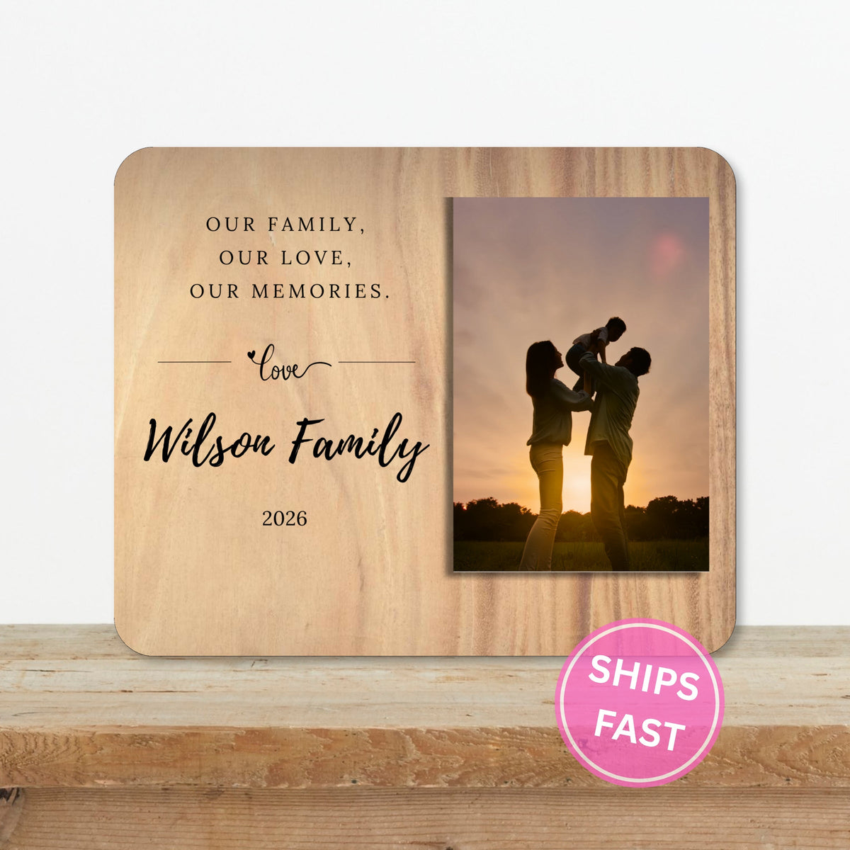 Family Name Gift, Personalized Family Photo Board, Custom Family Picture Board, Memory Photo Board, Family Keepsake Personalized Photo Gift personalized photo board — image 2 of 13