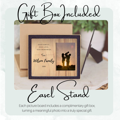 Family Name Gift, Personalized Family Photo Board, Custom Family Picture Board, Memory Photo Board, Family Keepsake Personalized Photo Gift personalized photo board — image 5 of 13
