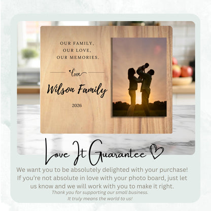 Family Name Gift, Personalized Family Photo Board, Custom Family Picture Board, Memory Photo Board, Family Keepsake Personalized Photo Gift personalized photo board — image 6 of 13