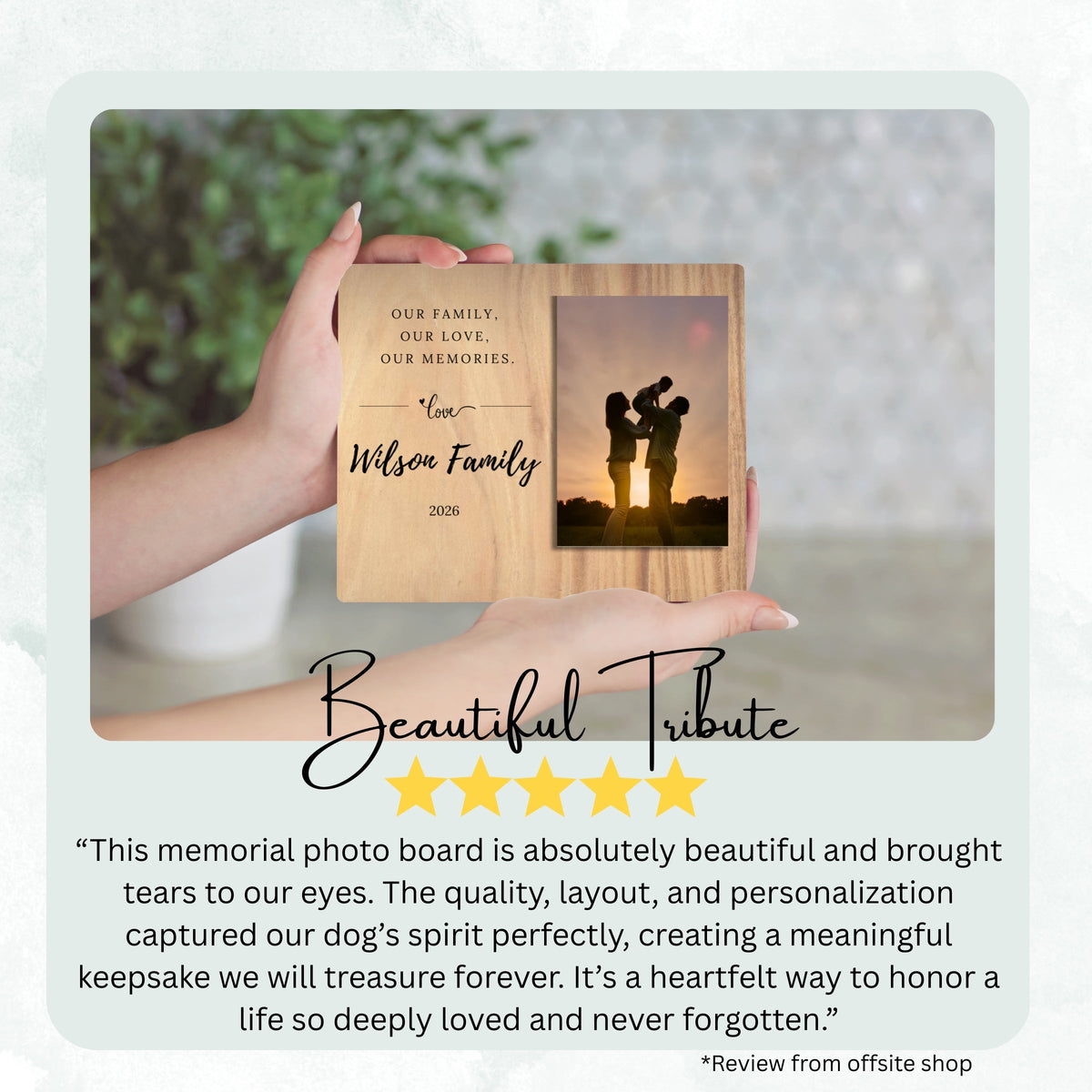 Family Name Gift, Personalized Family Photo Board, Custom Family Picture Board, Memory Photo Board, Family Keepsake Personalized Photo Gift personalized photo board — image 8 of 13