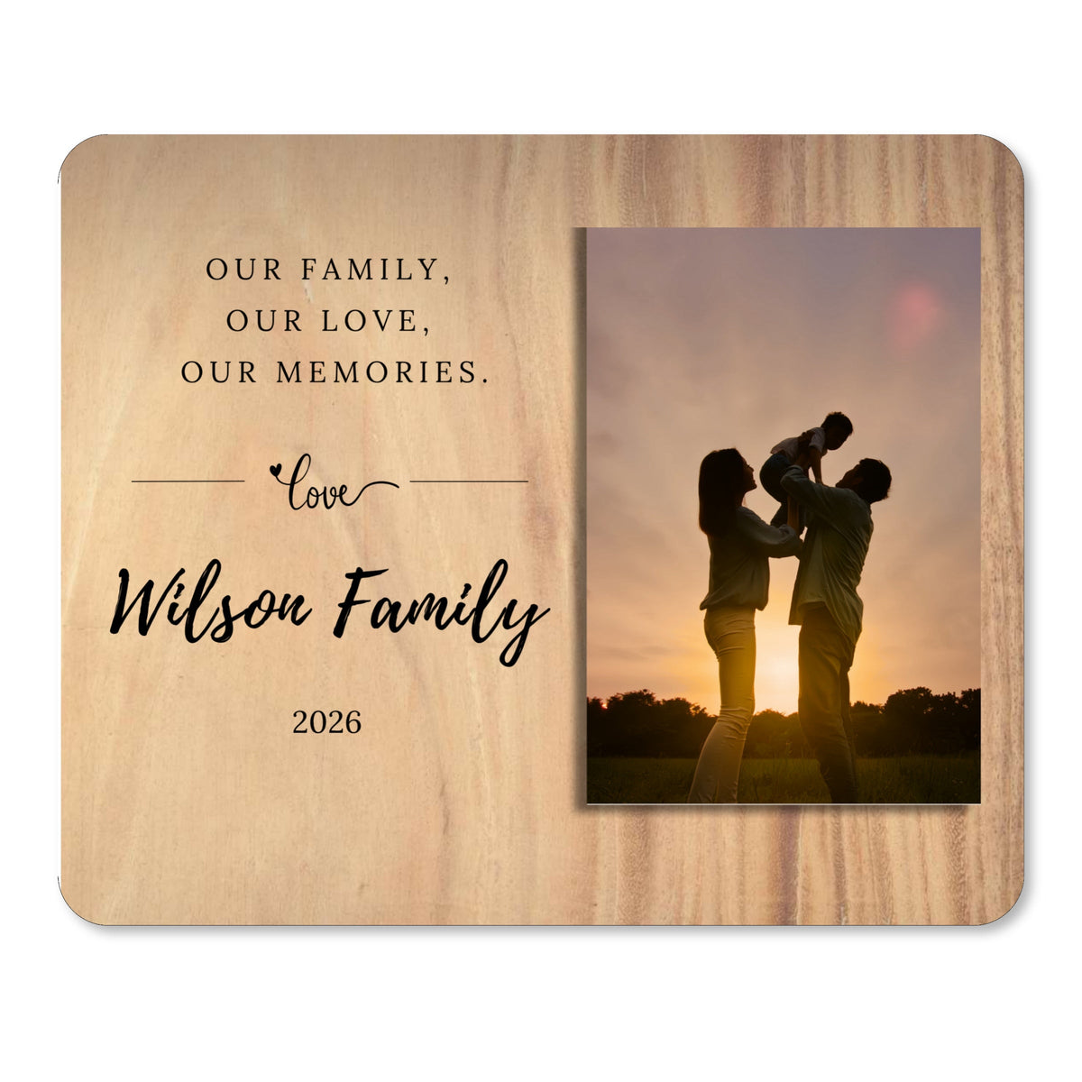Family Name Gift, Personalized Family Photo Board, Custom Family Picture Board, Memory Photo Board, Family Keepsake Personalized Photo Gift personalized photo board — image 1 of 13