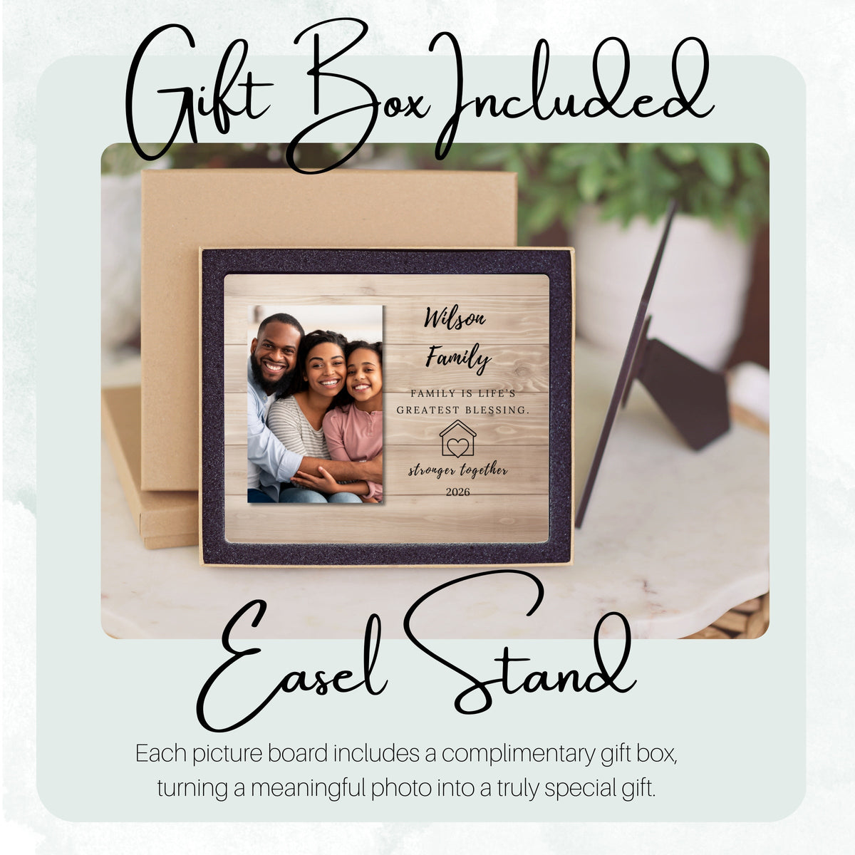 Memory Gift, Personalized Family Photo Board, Custom Family Picture Board, Photo Keepsake Gift, Family Keepsake Personalized Photo Gift personalized photo board — image 5 of 13
