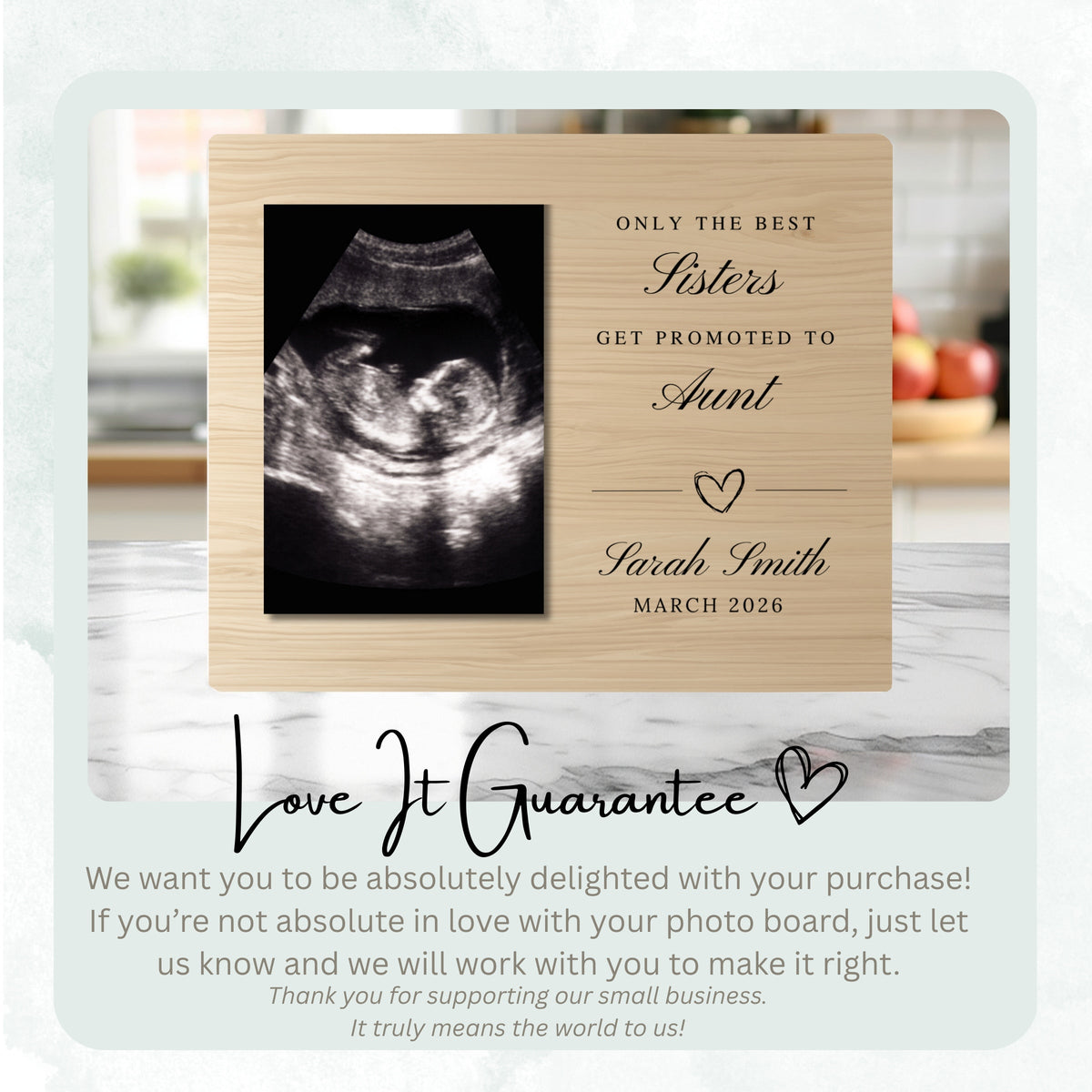 Aunt Gift, Personalized Aunt Photo Board, Custom Aunt Picture Board, Baby Reveal Keepsake, New Baby Gift Personalized Photo Gift Custom Gift personalized photo board — image 6 of 13
