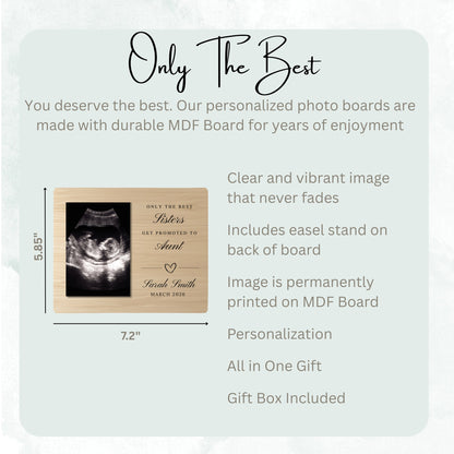 Aunt Gift, Personalized Aunt Photo Board, Custom Aunt Picture Board, Baby Reveal Keepsake, New Baby Gift Personalized Photo Gift Custom Gift personalized photo board — image 7 of 13