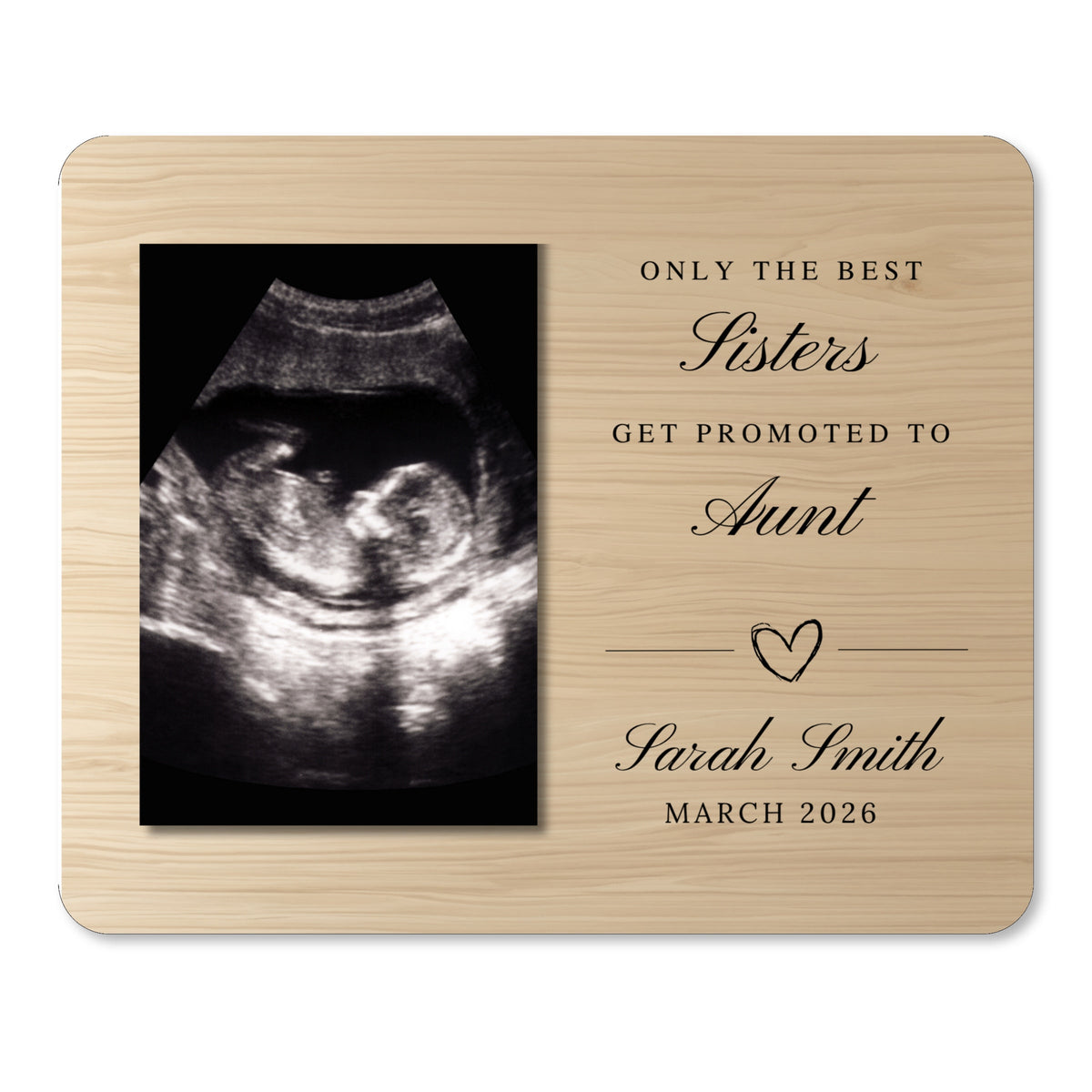 Aunt Gift, Personalized Aunt Photo Board, Custom Aunt Picture Board, Baby Reveal Keepsake, New Baby Gift Personalized Photo Gift Custom Gift personalized photo board — image 1 of 13