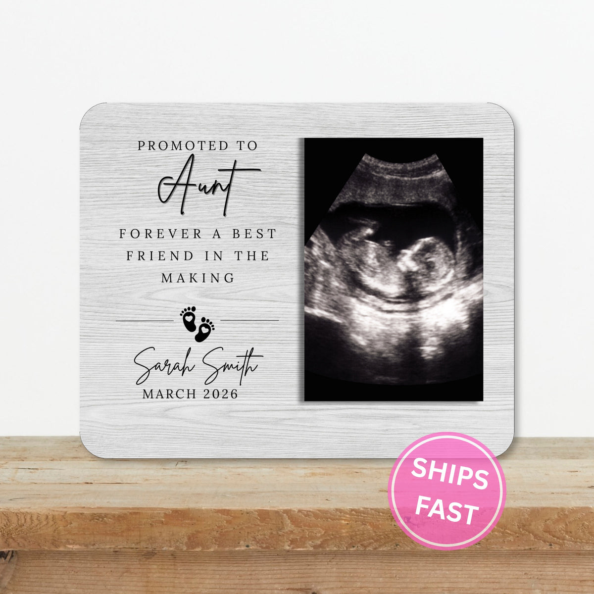 New Aunt Gift, Personalized Aunt Photo Board, Custom Aunt Picture Board, Baby Reveal Keepsake, New Baby Gift Personalized Photo Gift personalized photo board — image 2 of 13