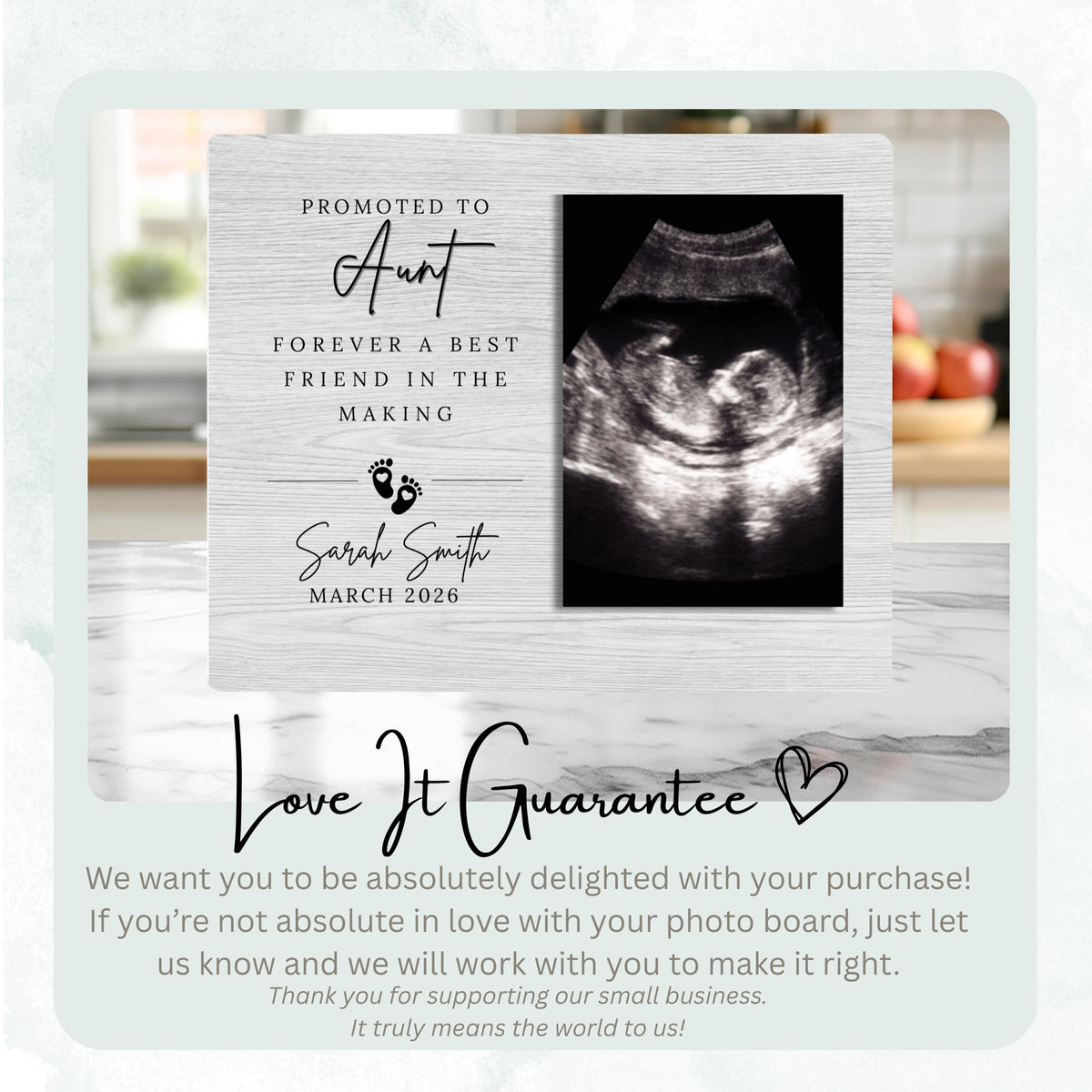 New Aunt Gift, Personalized Aunt Photo Board, Custom Aunt Picture Board, Baby Reveal Keepsake, New Baby Gift Personalized Photo Gift personalized photo board — image 6 of 13