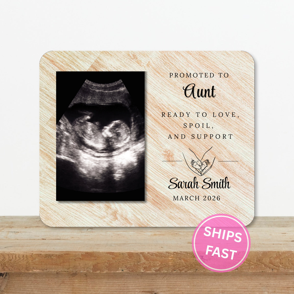 Pregnancy Gift, Personalized Aunt Photo Board, Custom Aunt Picture Board, Baby Reveal Keepsake, New Baby Gift Personalized Photo Gift personalized photo board — image 2 of 13