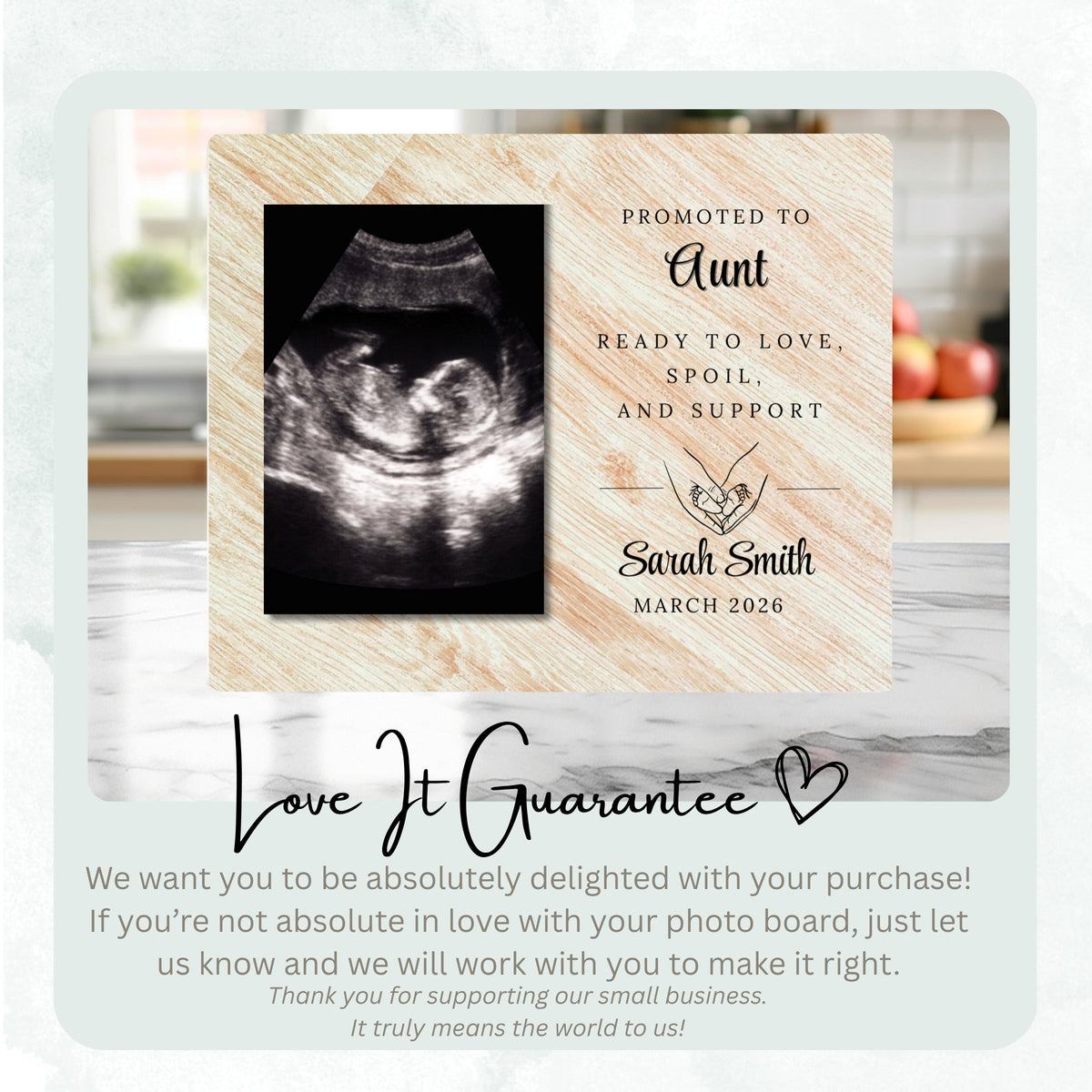 Pregnancy Gift, Personalized Aunt Photo Board, Custom Aunt Picture Board, Baby Reveal Keepsake, New Baby Gift Personalized Photo Gift personalized photo board — image 6 of 13