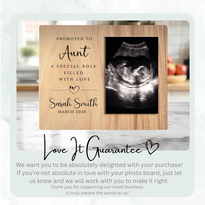Promoted To Aunt, Personalized Aunt Photo Board, Custom Aunt Picture Board, Baby Reveal Keepsake, New Baby Gift Personalized Photo Gift personalized photo board — image 6 of 13