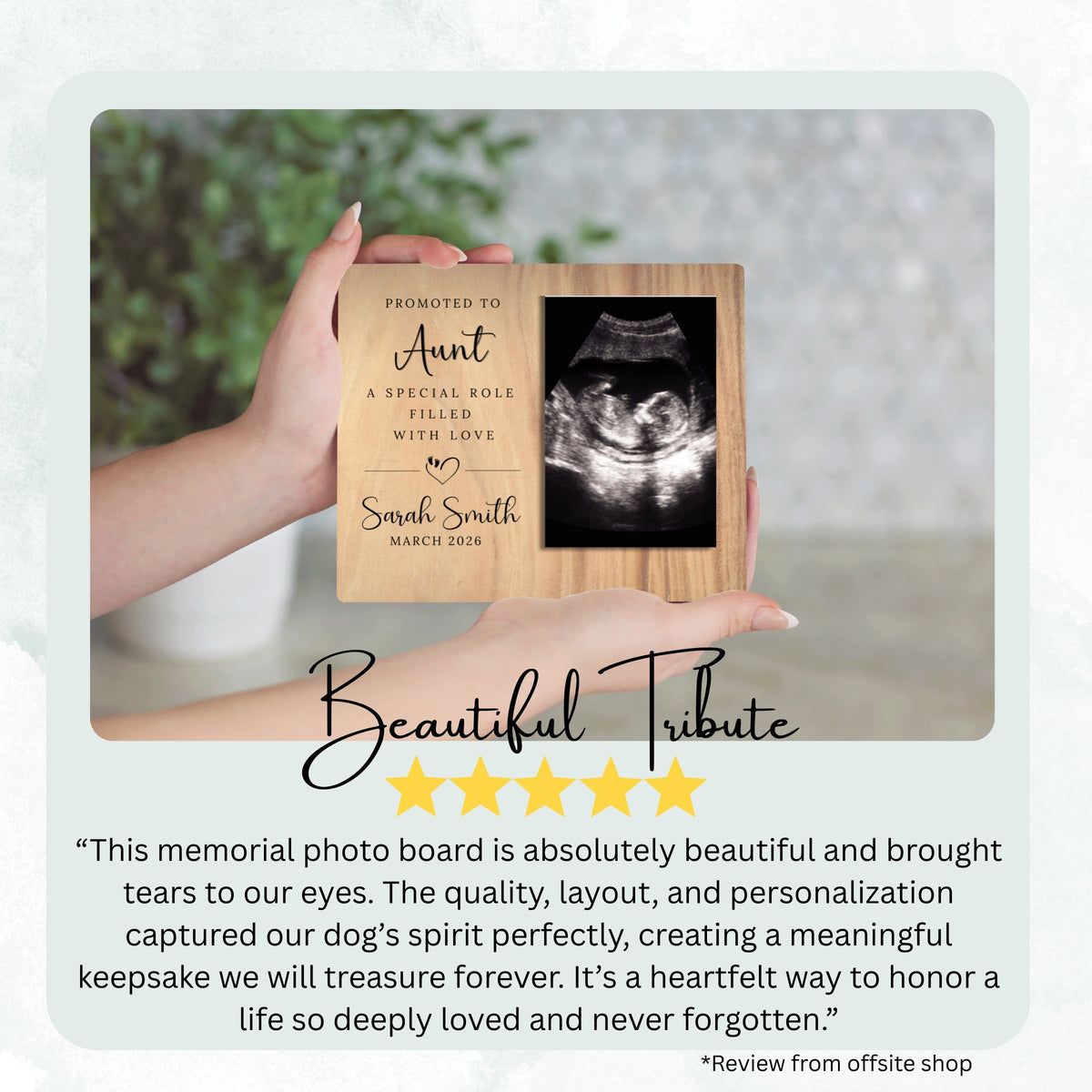 Promoted To Aunt, Personalized Aunt Photo Board, Custom Aunt Picture Board, Baby Reveal Keepsake, New Baby Gift Personalized Photo Gift personalized photo board — image 8 of 13