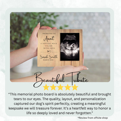 Promoted To Aunt, Personalized Aunt Photo Board, Custom Aunt Picture Board, Baby Reveal Keepsake, New Baby Gift Personalized Photo Gift personalized photo board — image 8 of 13