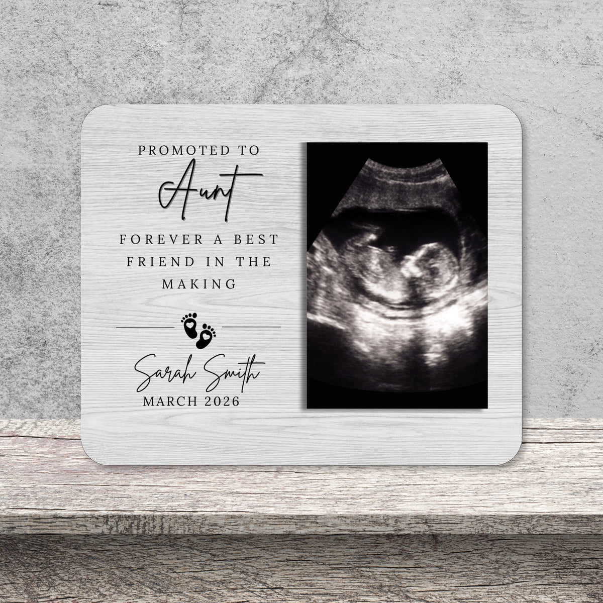 Promoted To Aunt, Personalized Aunt Photo Board, Custom Aunt Picture Board, Baby Reveal Keepsake, New Baby Gift Personalized Photo Gift personalized photo board — image 10 of 13