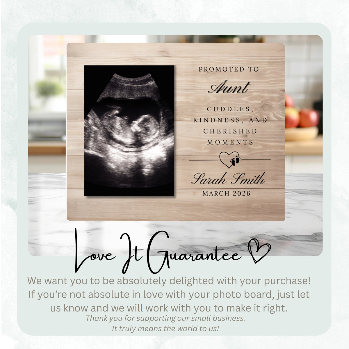 Promoted to Gift, Personalized Aunt Photo Board, Custom Aunt Picture Board, Baby Reveal Keepsake, New Baby Gift Personalized Photo Gift personalized photo board — image 6 of 13
