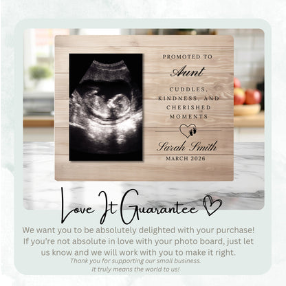 Promoted to Gift, Personalized Aunt Photo Board, Custom Aunt Picture Board, Baby Reveal Keepsake, New Baby Gift Personalized Photo Gift personalized photo board — image 6 of 13