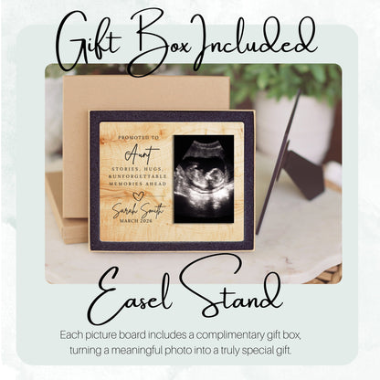 Baby Announcement, Personalized Aunt Photo Board, Custom Aunt Picture Board, Baby Reveal Keepsake, New Baby Gift Personalized Photo Gift personalized photo board — image 5 of 13