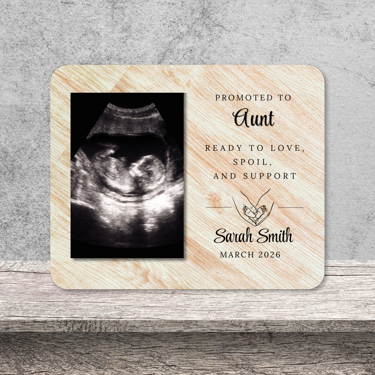 Baby Announcement, Personalized Aunt Photo Board, Custom Aunt Picture Board, Baby Reveal Keepsake, New Baby Gift Personalized Photo Gift personalized photo board — image 11 of 13