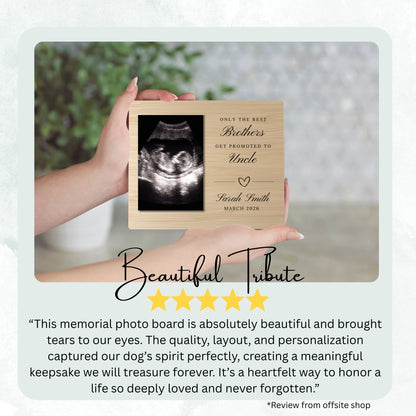 New Uncle Gift, Personalized Uncle Photo Board, Custom Uncle Picture Board, Baby Reveal Keepsake, New Baby Gift Personalized Photo Gift personalized photo board — image 8 of 13