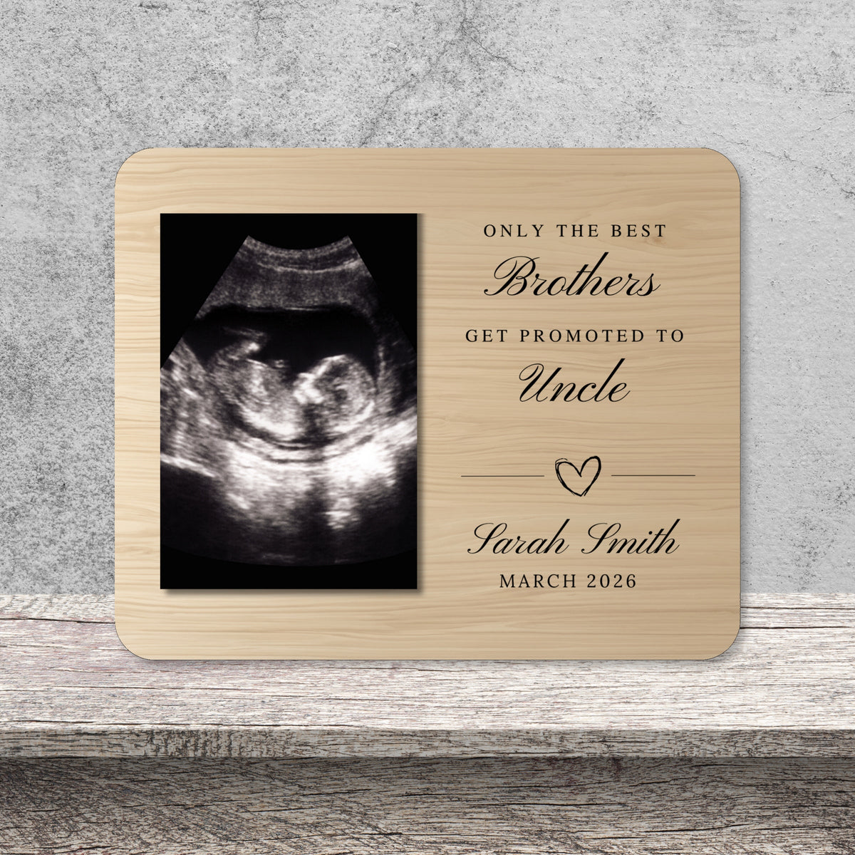 New Uncle Gift, Personalized Uncle Photo Board, Custom Uncle Picture Board, Baby Reveal Keepsake, New Baby Gift Personalized Photo Gift personalized photo board — image 9 of 13