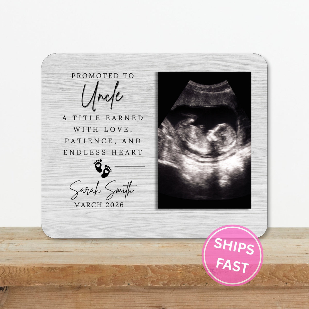 Ultrasound Gift, Personalized Uncle Photo Board, Custom Uncle Picture Board, Baby Reveal Keepsake, New Baby Gift Personalized Photo Gift personalized photo board — image 2 of 13