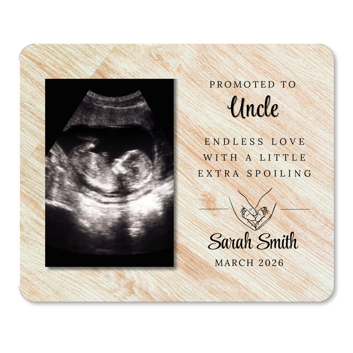 Baby Announcement, Personalized Uncle Photo Board, Custom Uncle Picture Board, Baby Reveal Keepsake, New Baby Gift Personalized Photo Gift personalized photo board — image 1 of 13