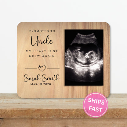 Uncle Gift, Personalized Uncle Photo Board, Custom Uncle Picture Board, Baby Reveal Keepsake, New Baby Gift Personalized Photo Gift personalized photo board — image 2 of 13