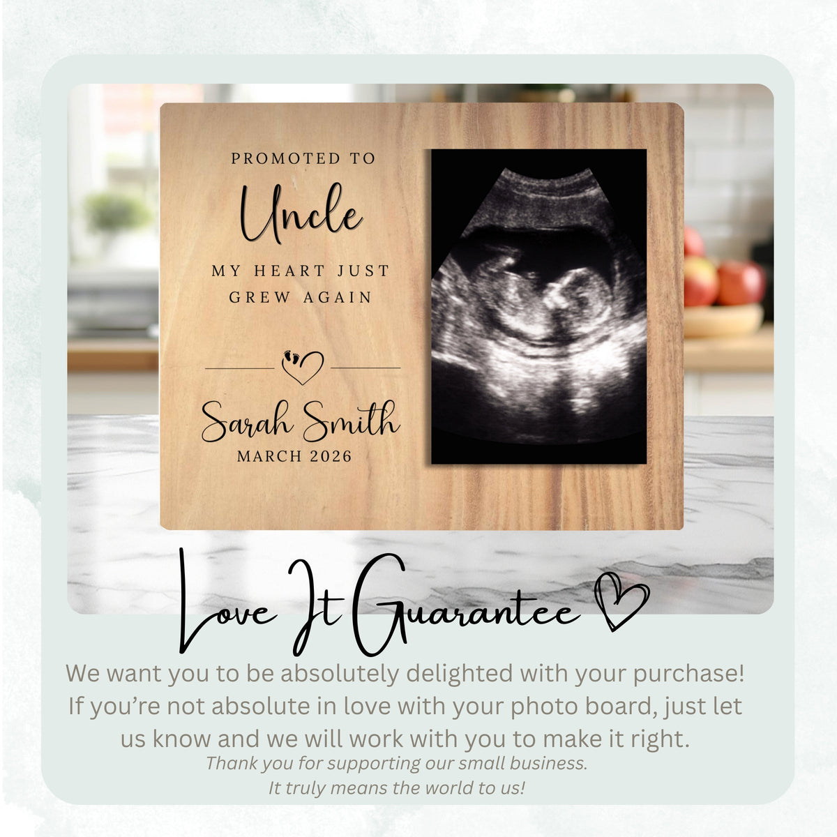 Uncle Gift, Personalized Uncle Photo Board, Custom Uncle Picture Board, Baby Reveal Keepsake, New Baby Gift Personalized Photo Gift personalized photo board — image 6 of 13