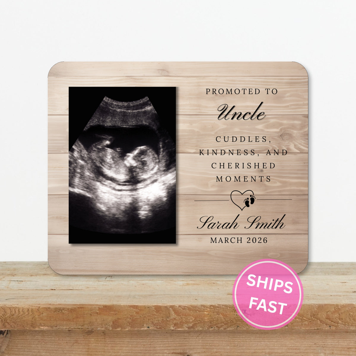 Pregnancy Gift, Personalized Uncle Photo Board, Custom Uncle Picture Board, Baby Reveal Keepsake, New Baby Gift Personalized Photo Gift personalized photo board — image 2 of 13