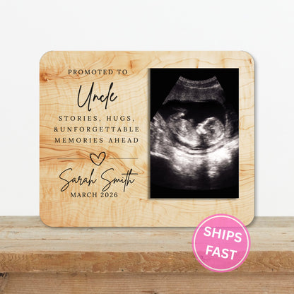 Promoted To Uncle, Personalized Uncle Photo Board, Custom Uncle Picture Board, Baby Reveal Keepsake, New Baby Gift Personalized Photo Gift personalized photo board — image 2 of 13