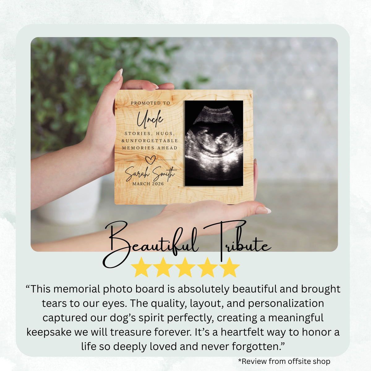 Promoted To Uncle, Personalized Uncle Photo Board, Custom Uncle Picture Board, Baby Reveal Keepsake, New Baby Gift Personalized Photo Gift personalized photo board — image 8 of 13